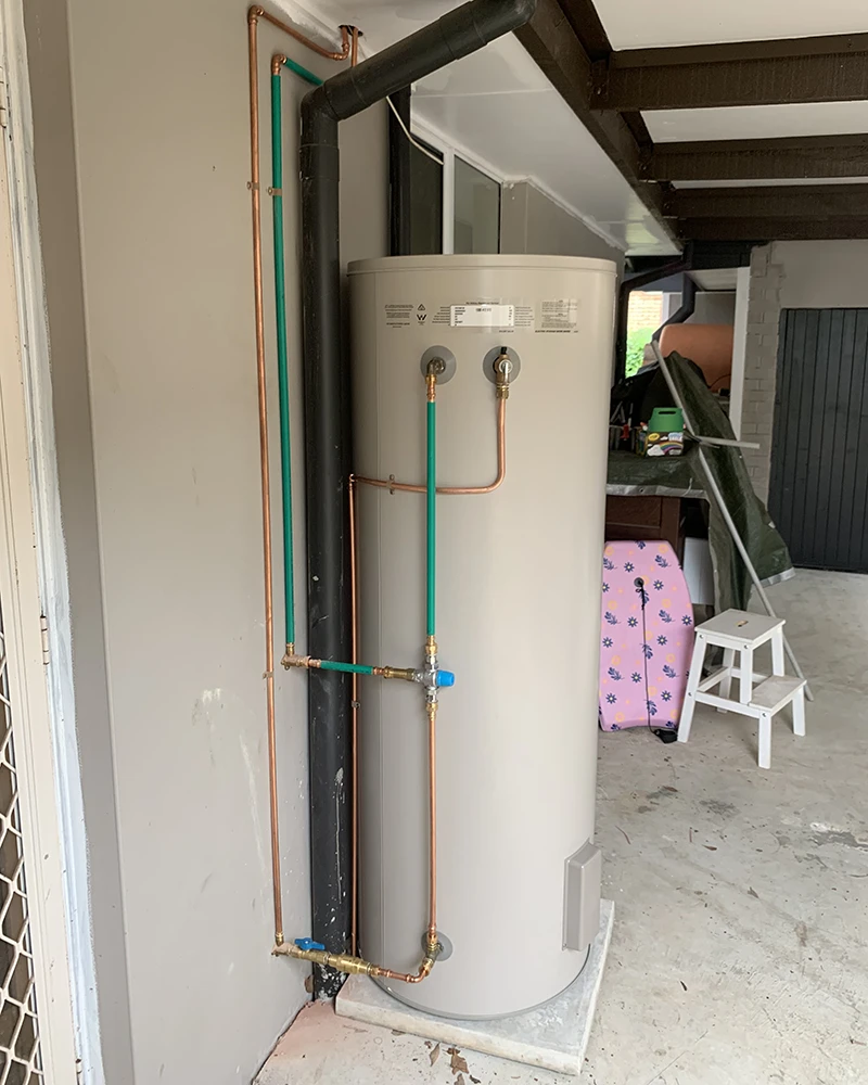 New hot water system