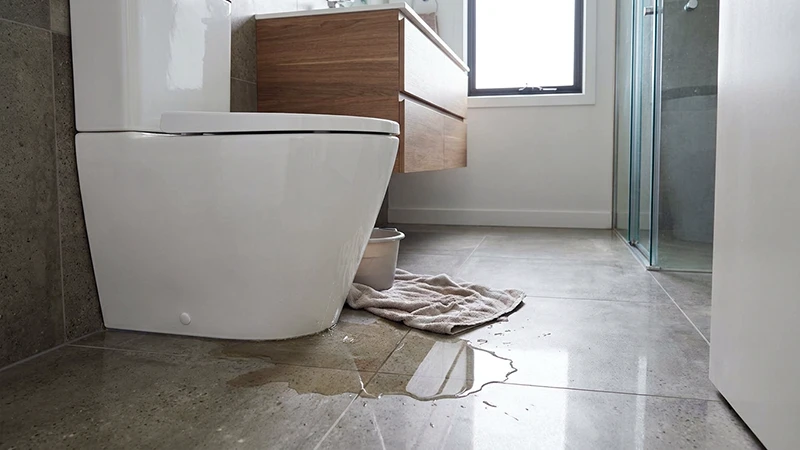Toilet leaking from the base